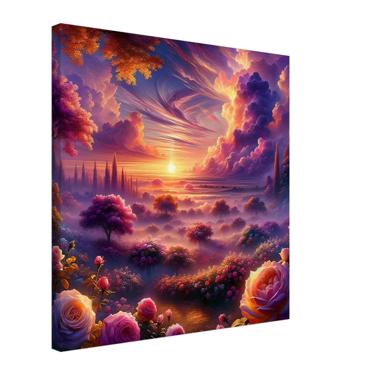 Celestial Rose Harmony: Natures Primal Rose Garden canvas