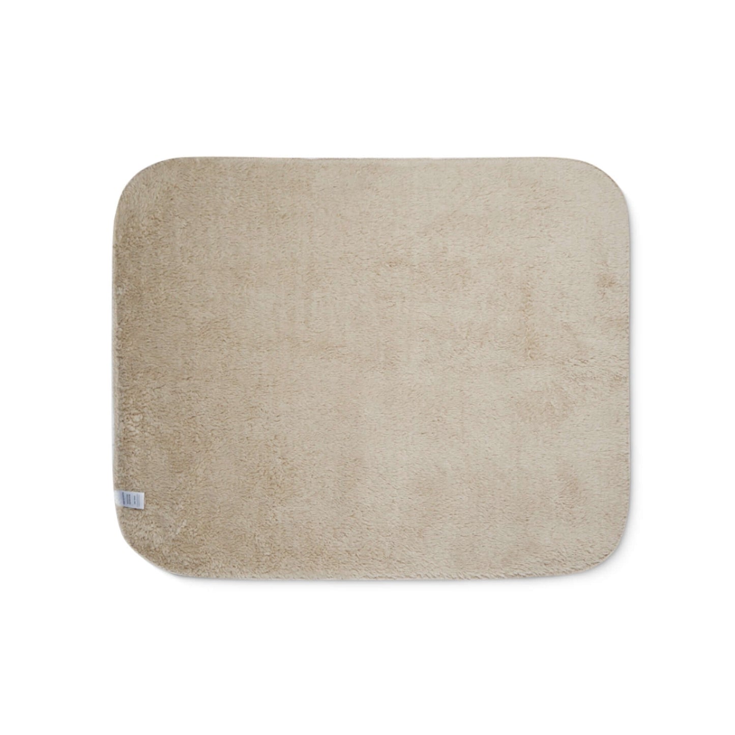 Soft beige Path Parallel to Eden Sherpa blanket with rounded corners and cozy texture, perfect for warmth by the fireplace.