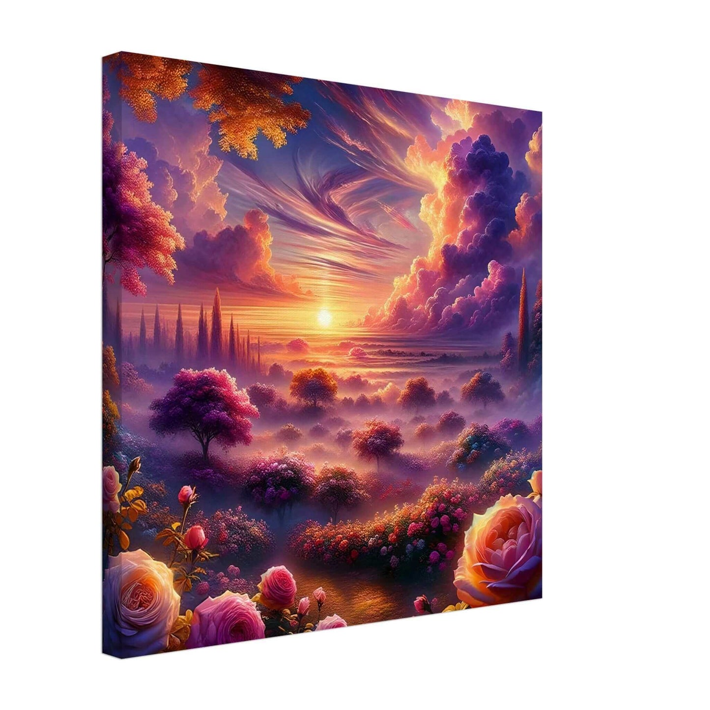 Celestial Rose Harmony: Natures Primal Rose Garden canvas