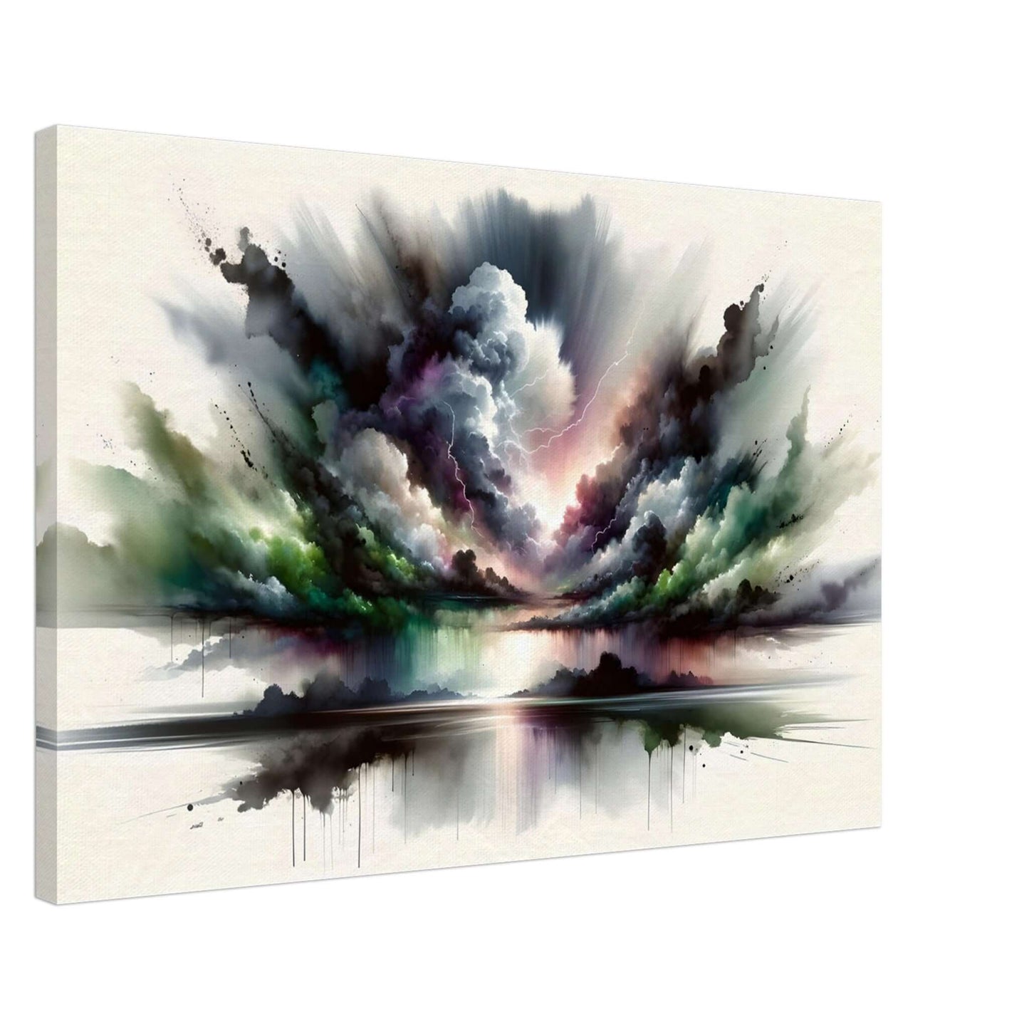 Serene storm wall art featuring dramatic clouds and pastel colors, perfect for transforming home decor.