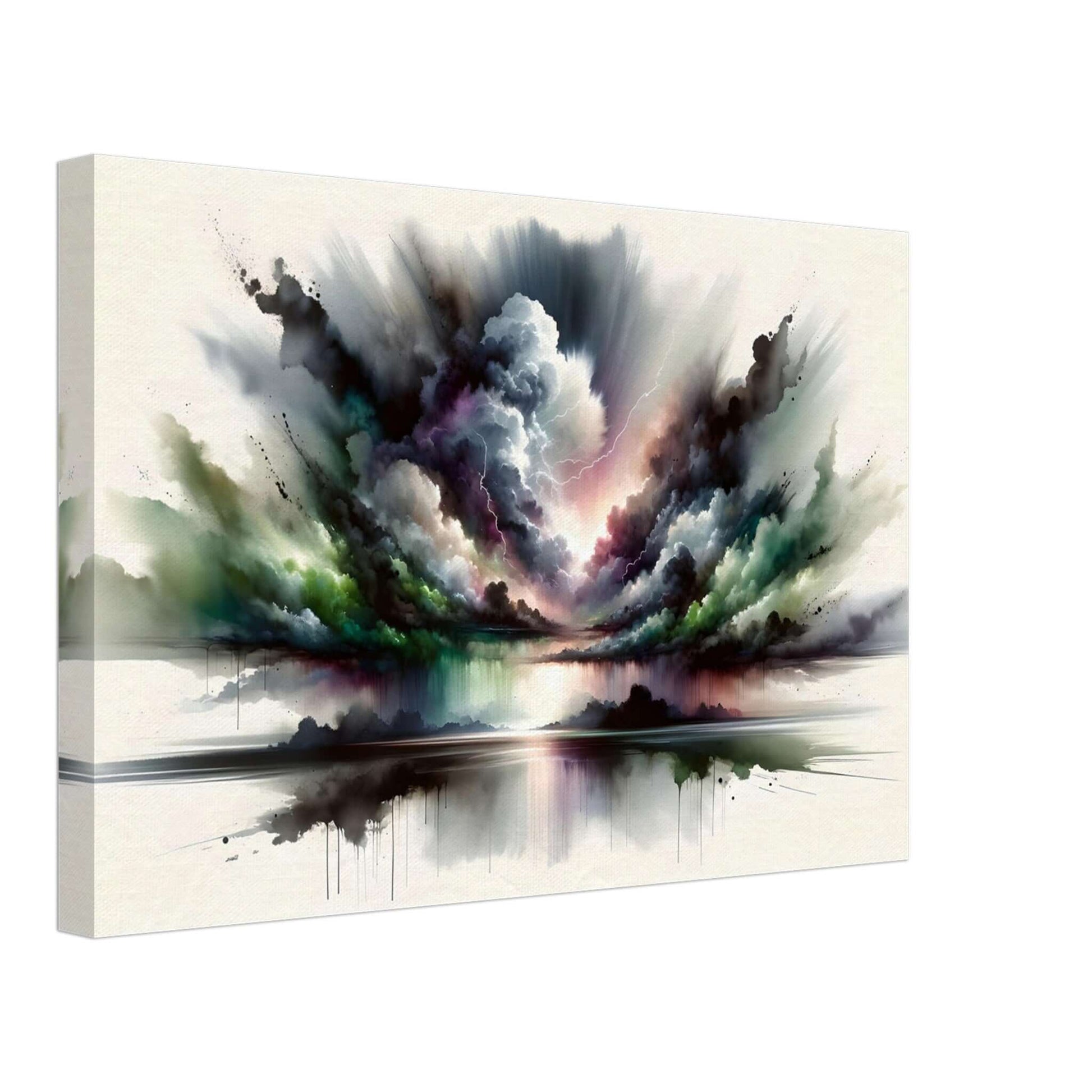 "Calm Thoughts After the Storm wall art featuring dramatic clouds and serene pastel colors capturing nature's beauty."