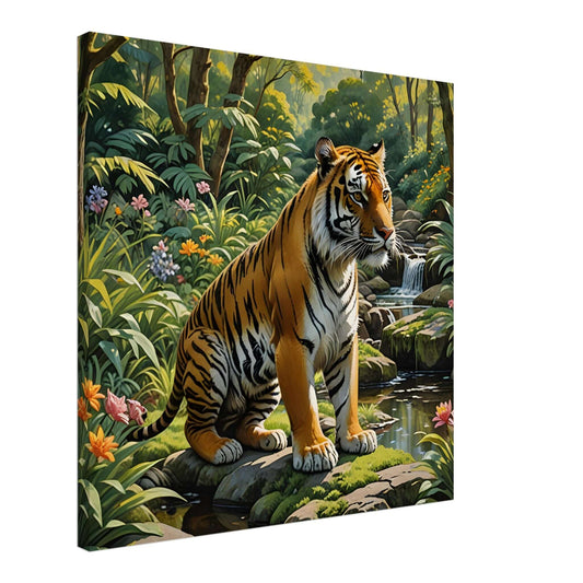 Vibrant Tiger Canvas Print – Nature Wall Art for Cat Lovers