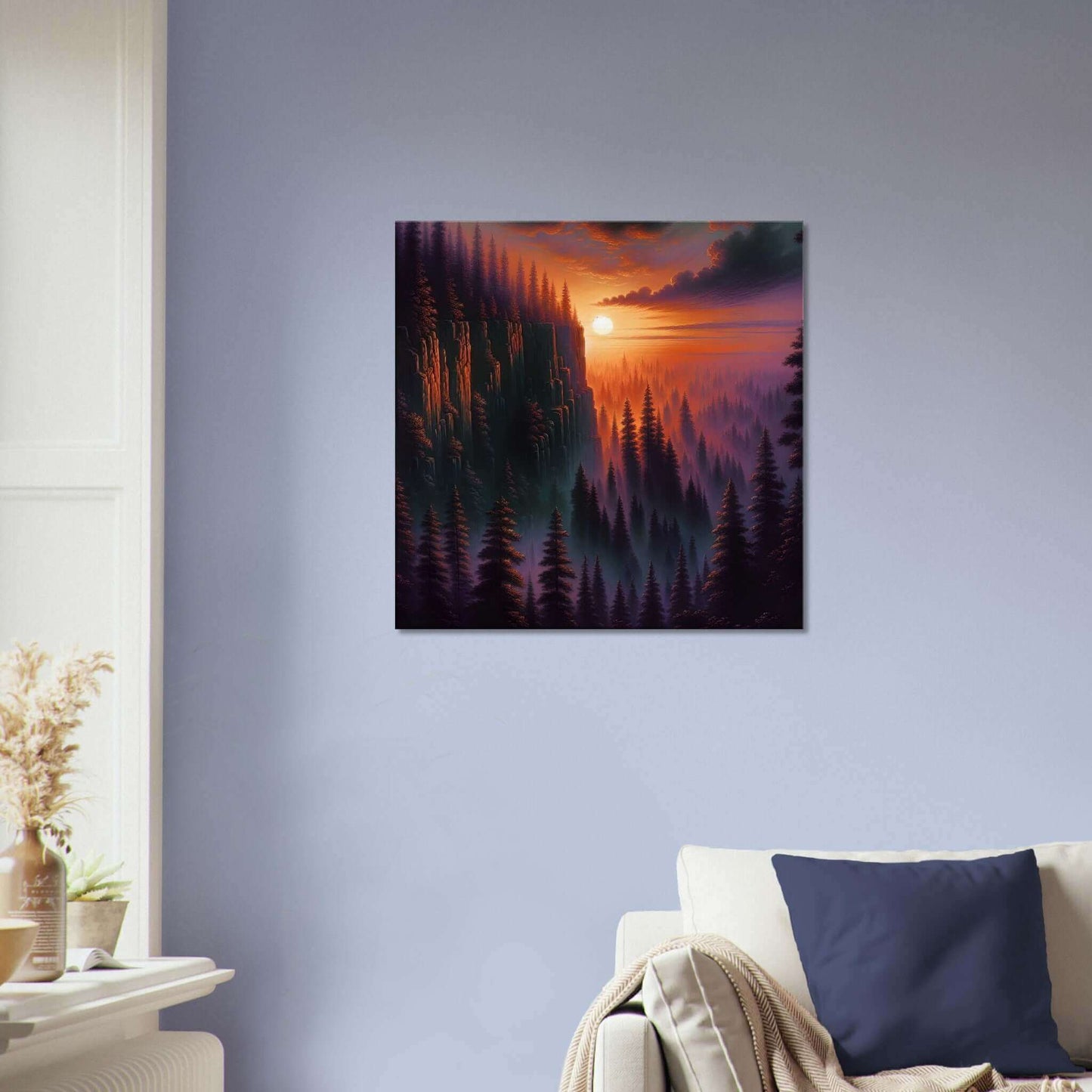 Twilight edge Cliffside shadow symphony Canvas