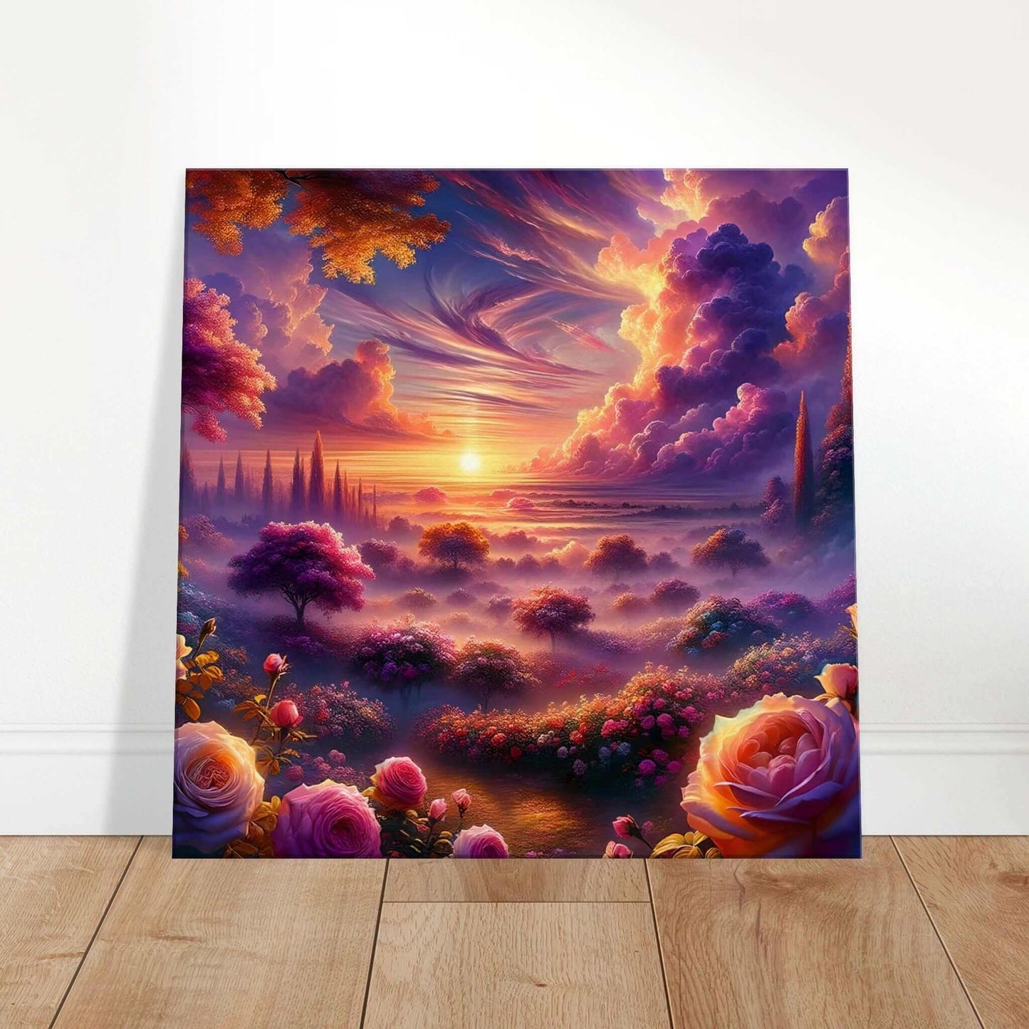 Celestial Rose Harmony: Natures Primal Rose Garden canvas