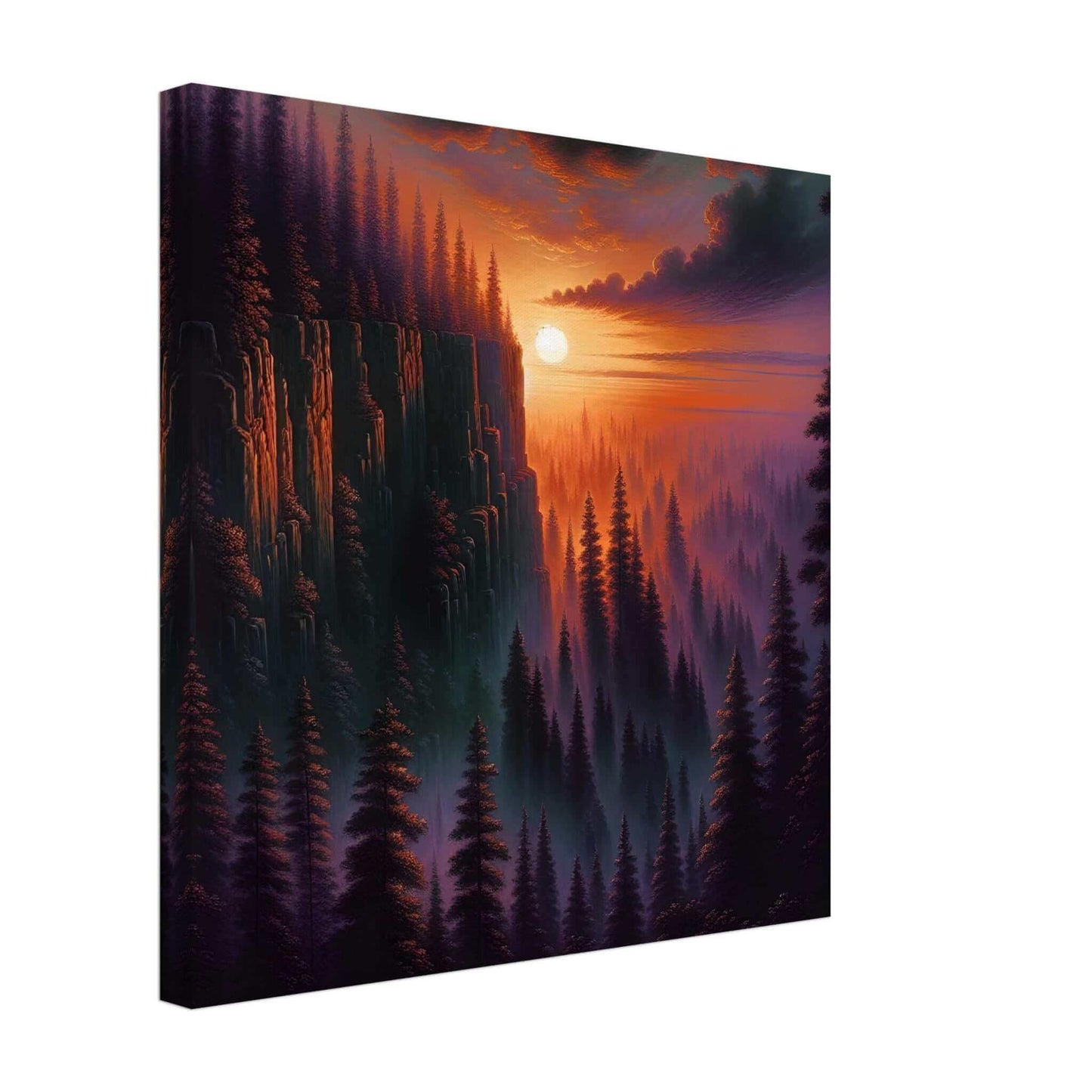 Twilight edge Cliffside shadow symphony Canvas