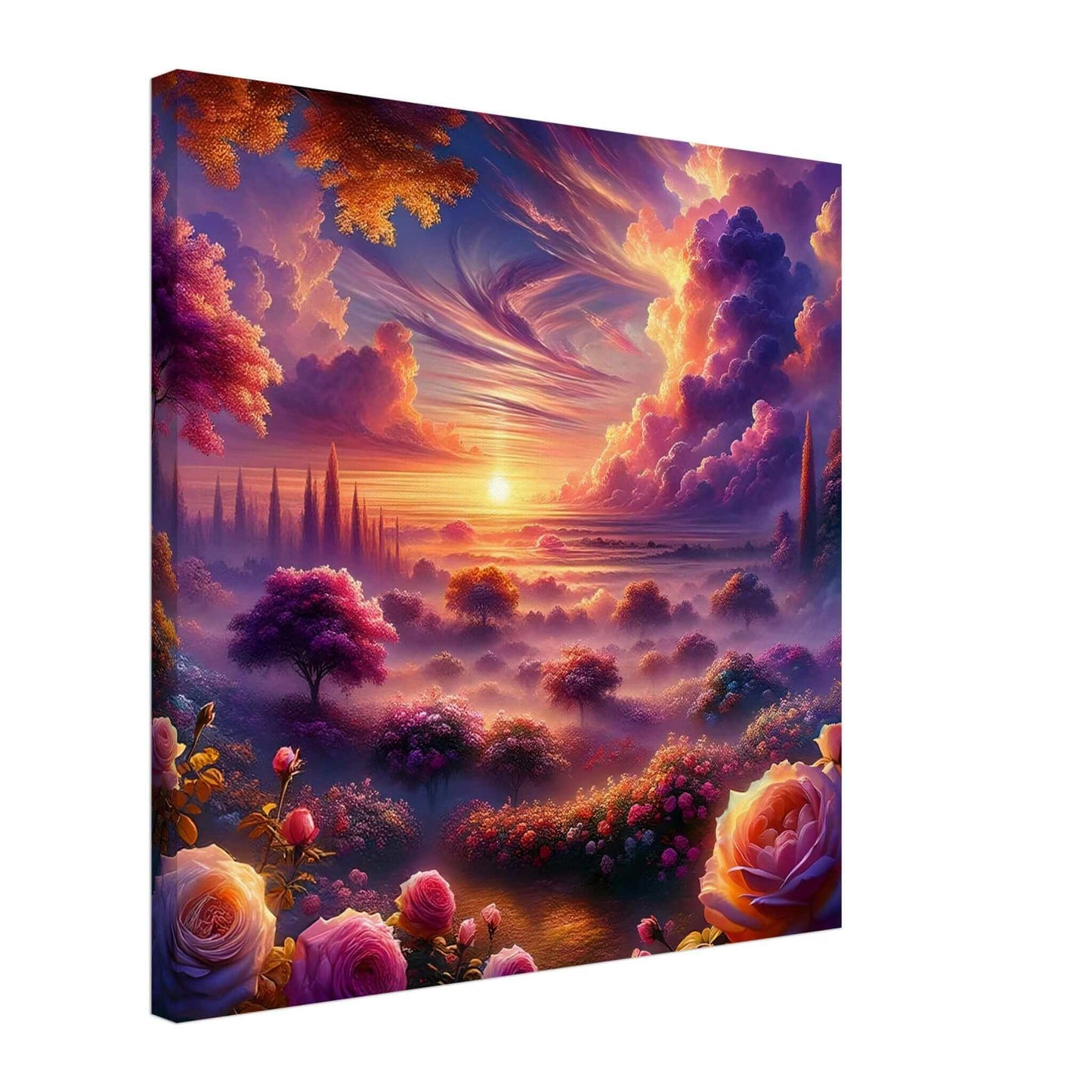Celestial Rose Harmony: Natures Primal Rose Garden canvas