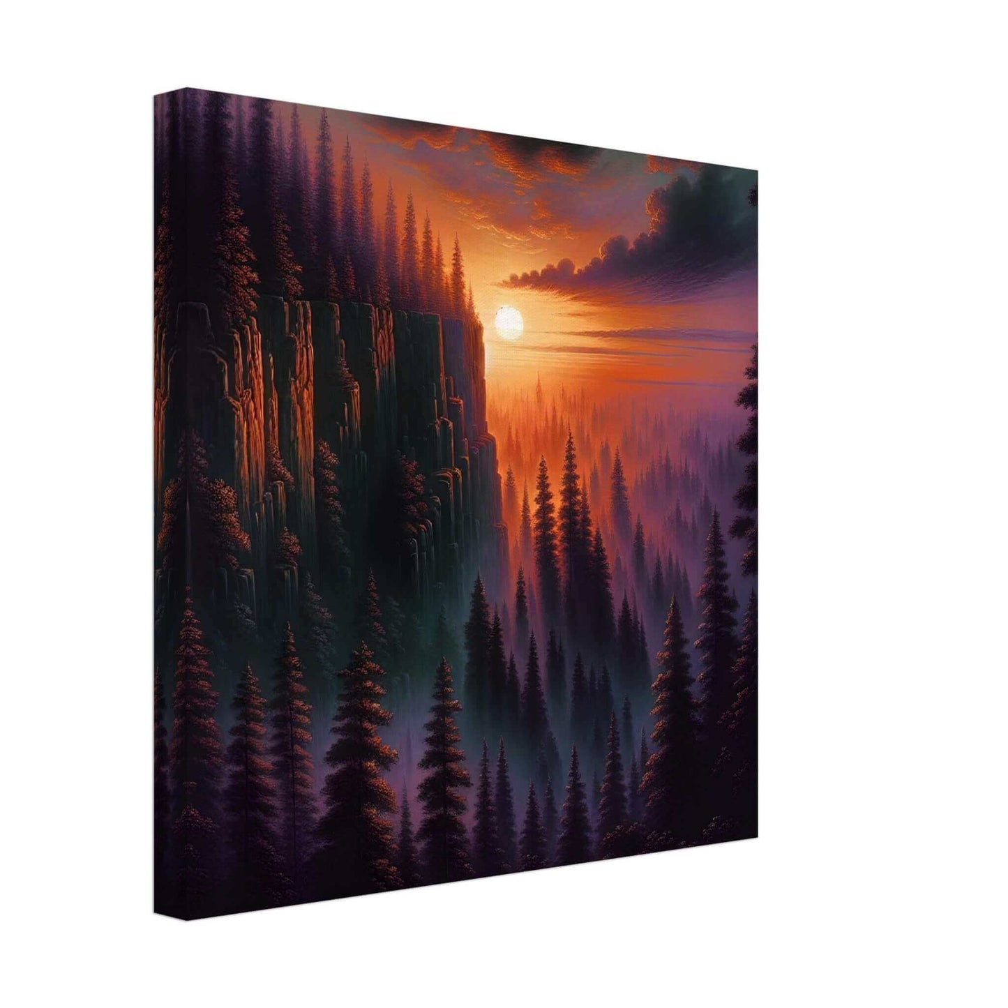 Twilight edge Cliffside shadow symphony Canvas