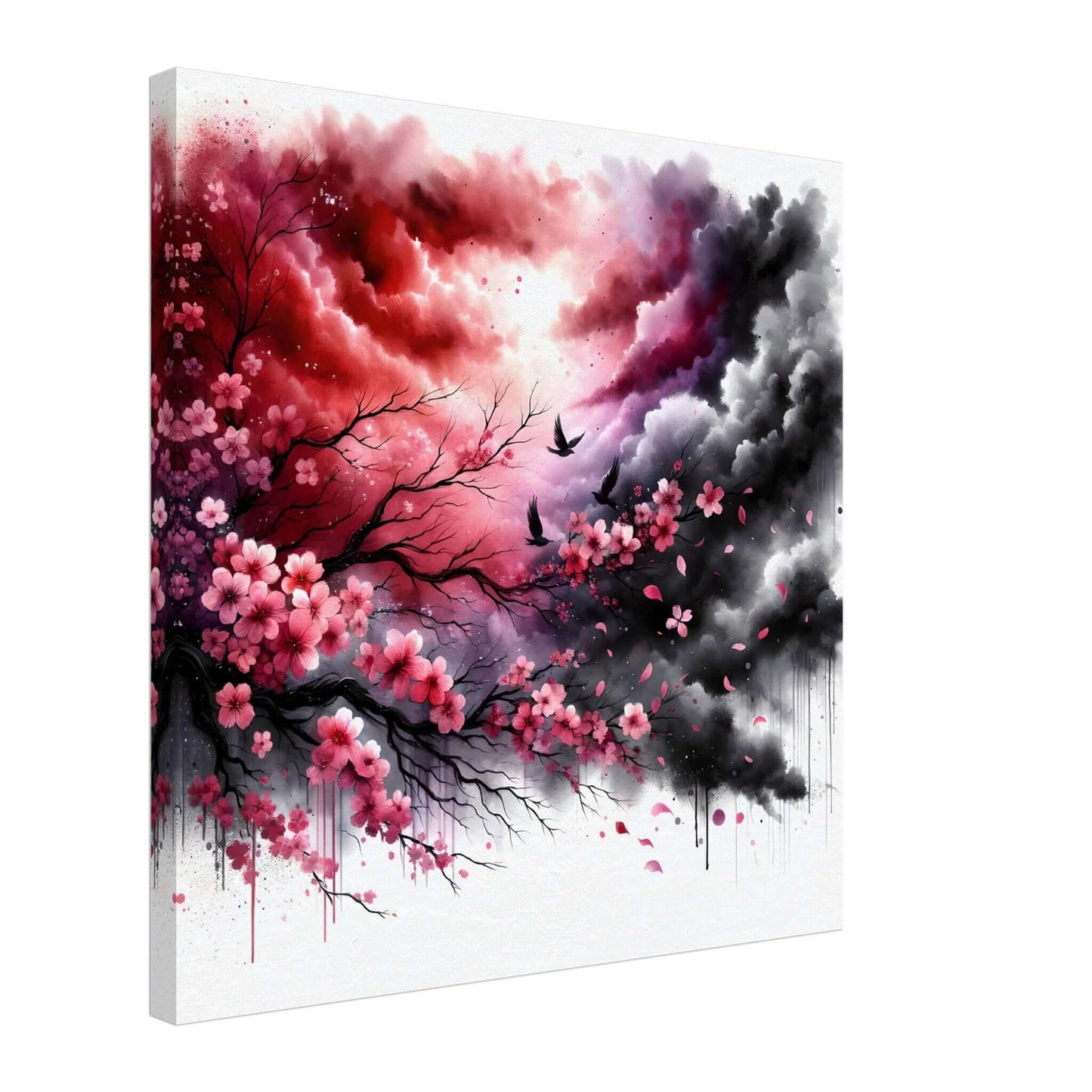 Cherry Dreams on Raven's Wings Canvas