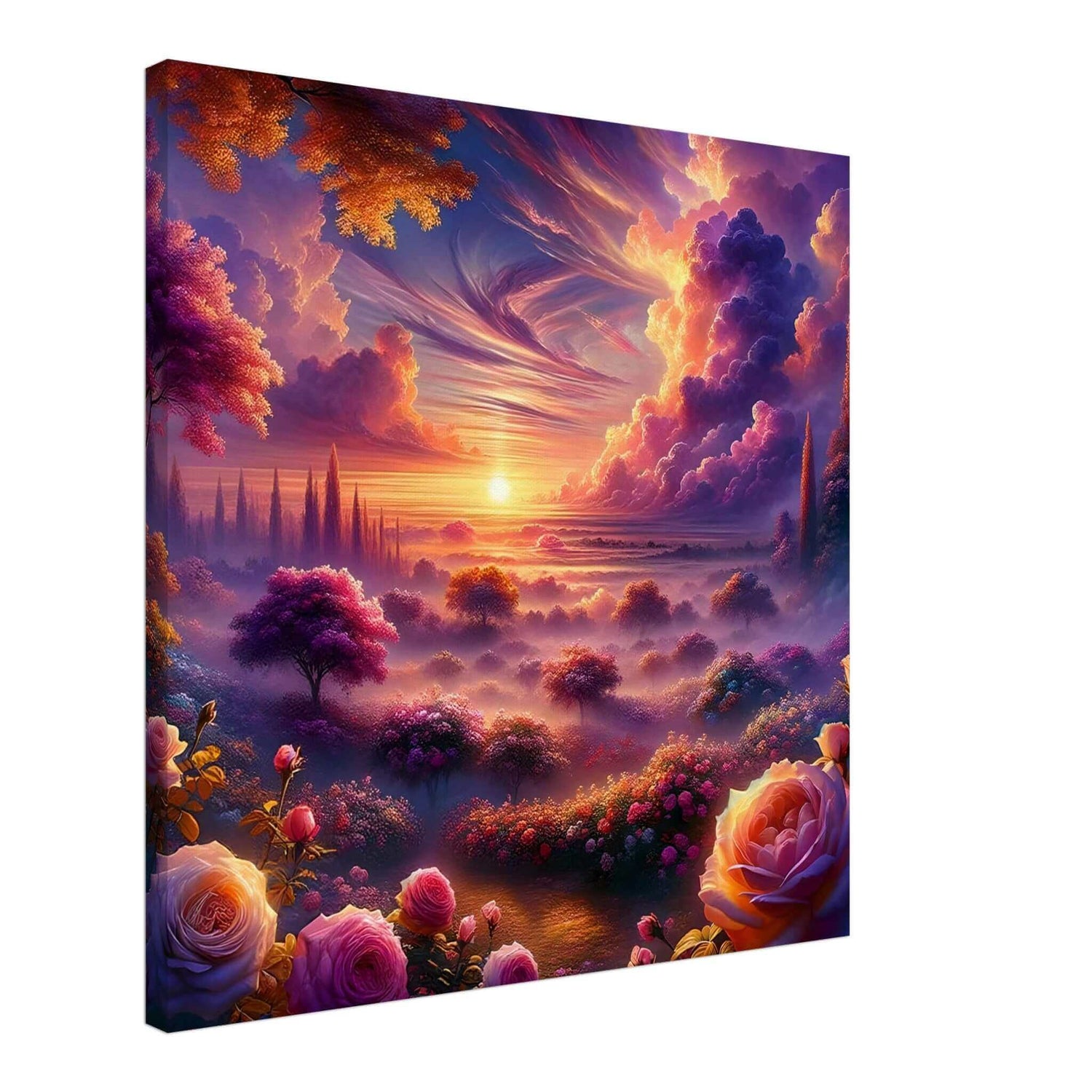 Celestial Rose Harmony: Natures Primal Rose Garden canvas