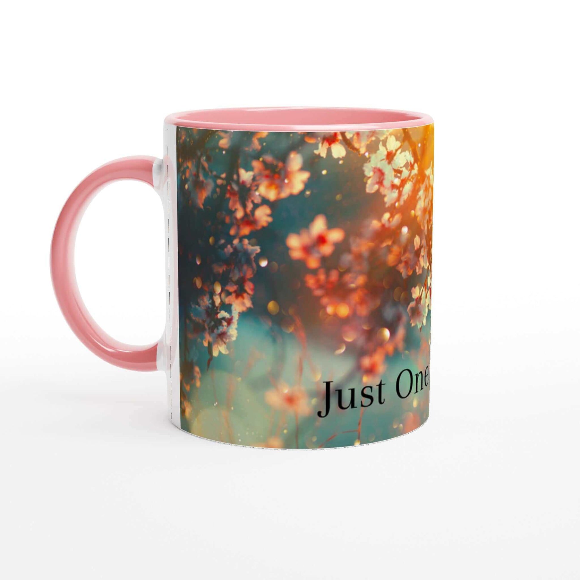 Daydream in cherry petals White 11oz Ceramic Mug with Color Inside