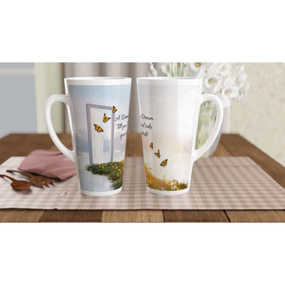 Dream walker White Latte 17oz Ceramic Mug. Don't stand in your way