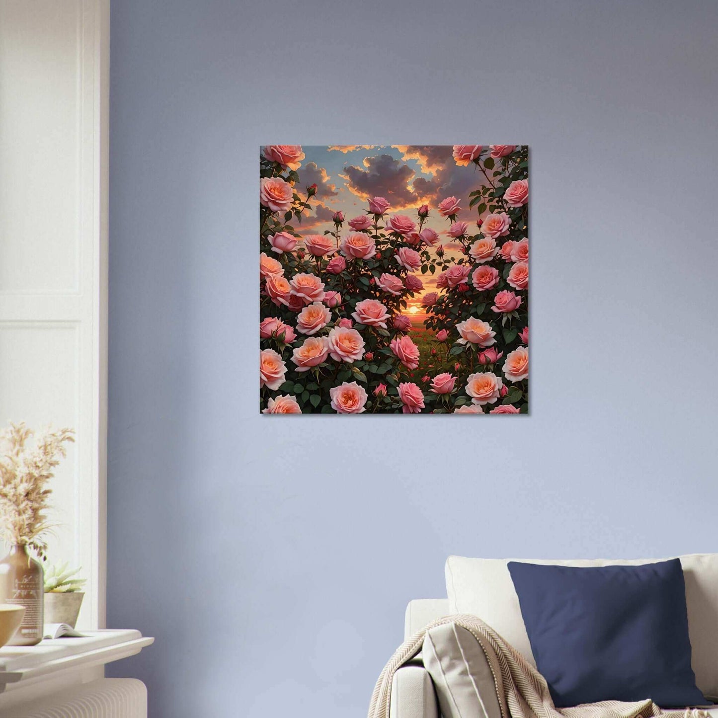 "Ethereal Blooms of peach: Sunset Serenade" Canvas art