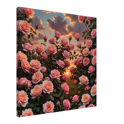 "Ethereal Blooms of peach: Sunset Serenade" Canvas art