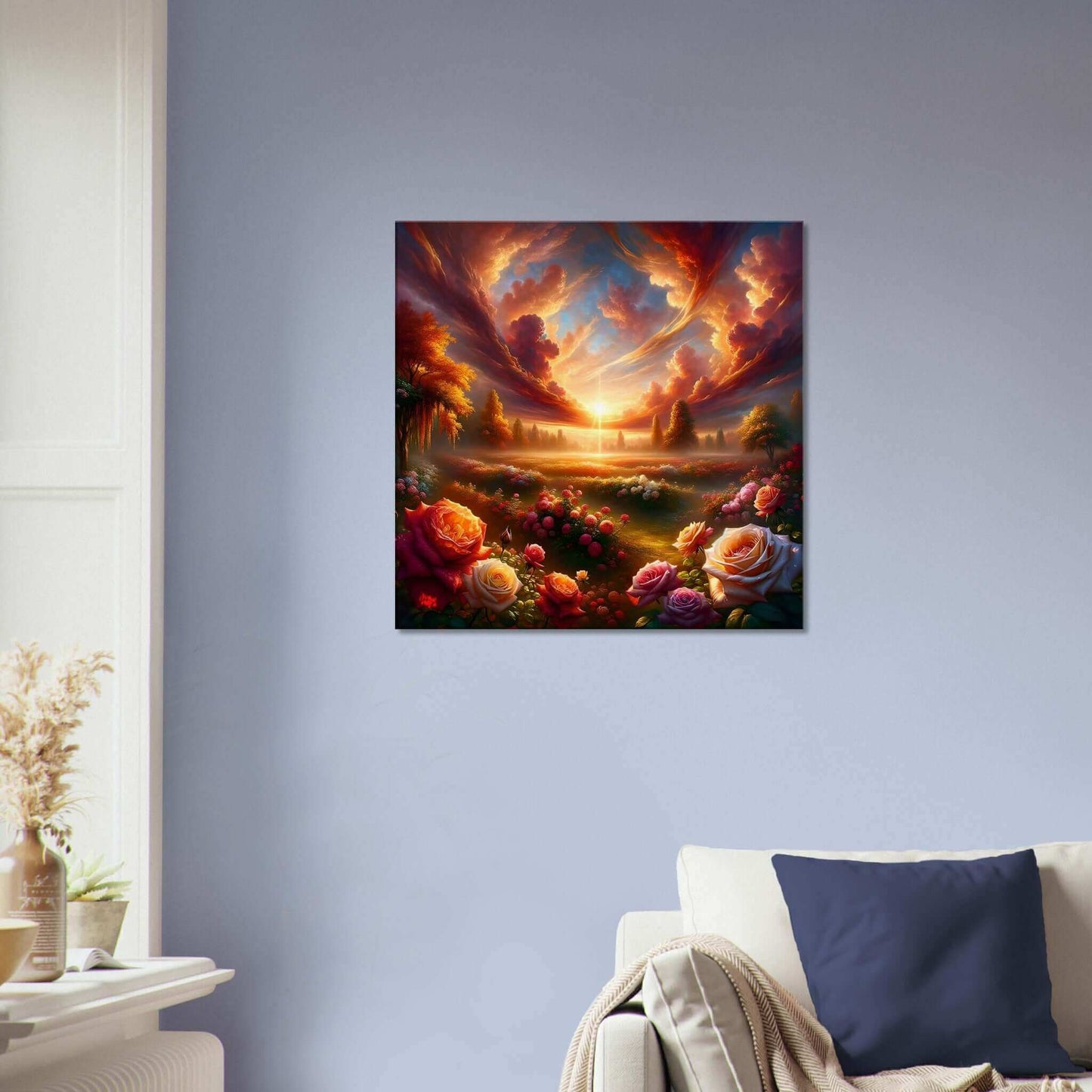 Celestial Rose Harmony: Roses in a golden moment that time held its breath canvas