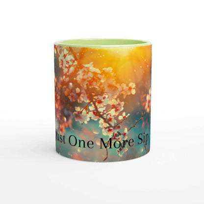 Daydream in cherry petals White 11oz Ceramic Mug with Color Inside