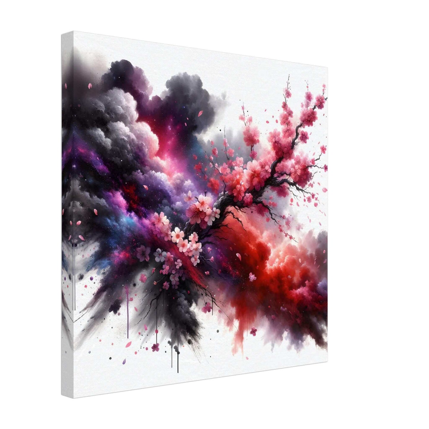 Sakura on a coming storm watercolor Canvas