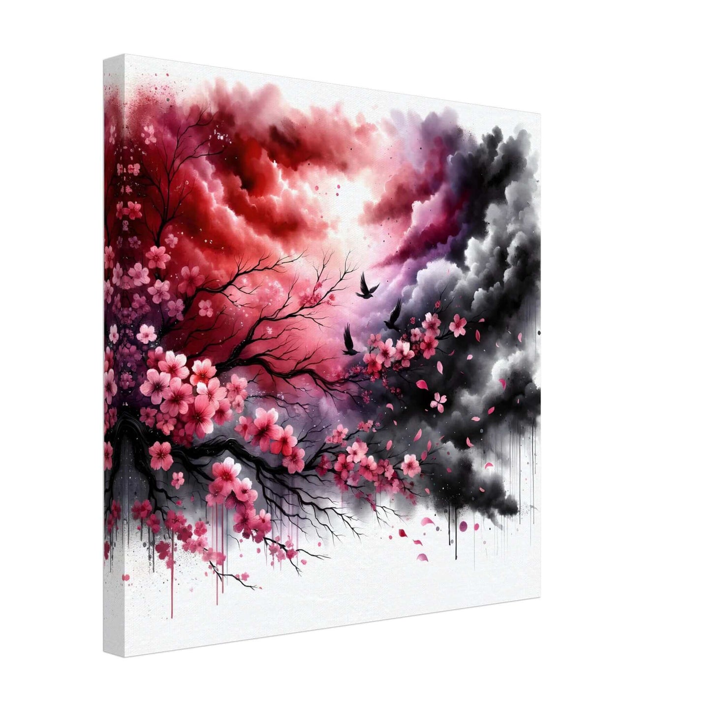 Cherry Dreams on Raven's Wings Canvas