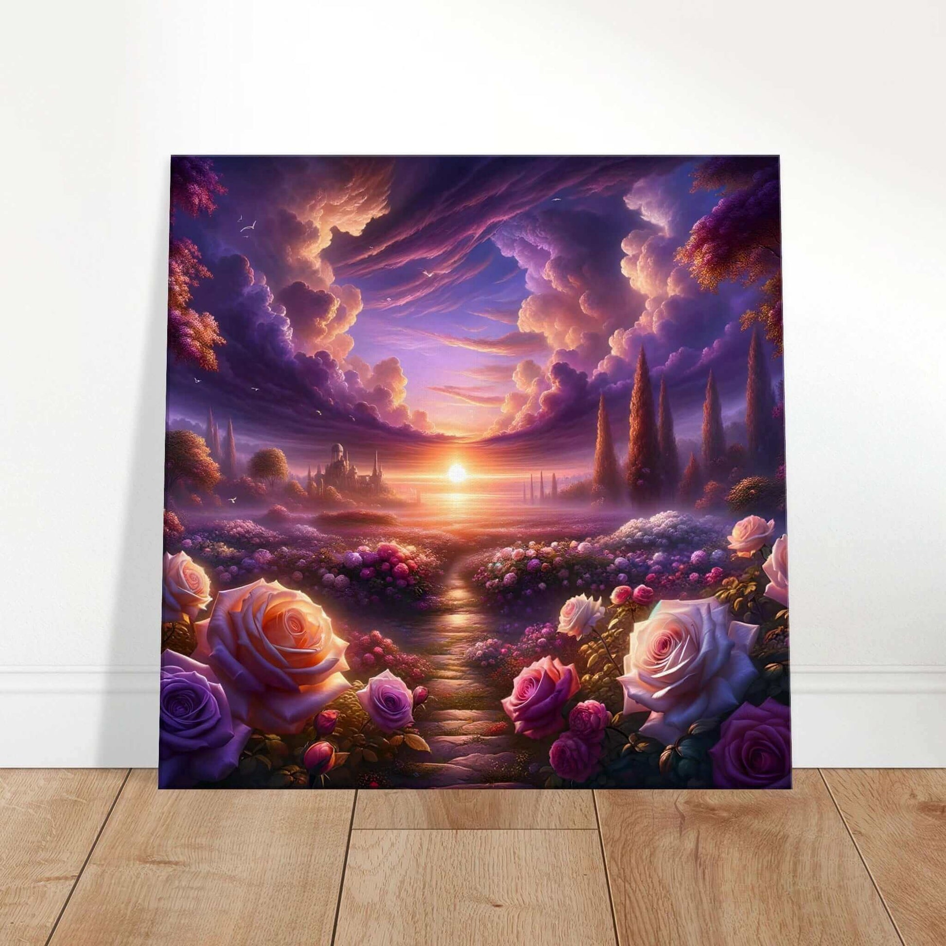 Celestial Rose Harmony: A Path Parallel to Eden and the primal garden Canvas