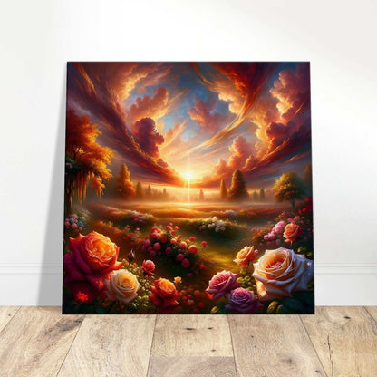 Celestial Rose Harmony: Roses in a golden moment that time held its breath canvas