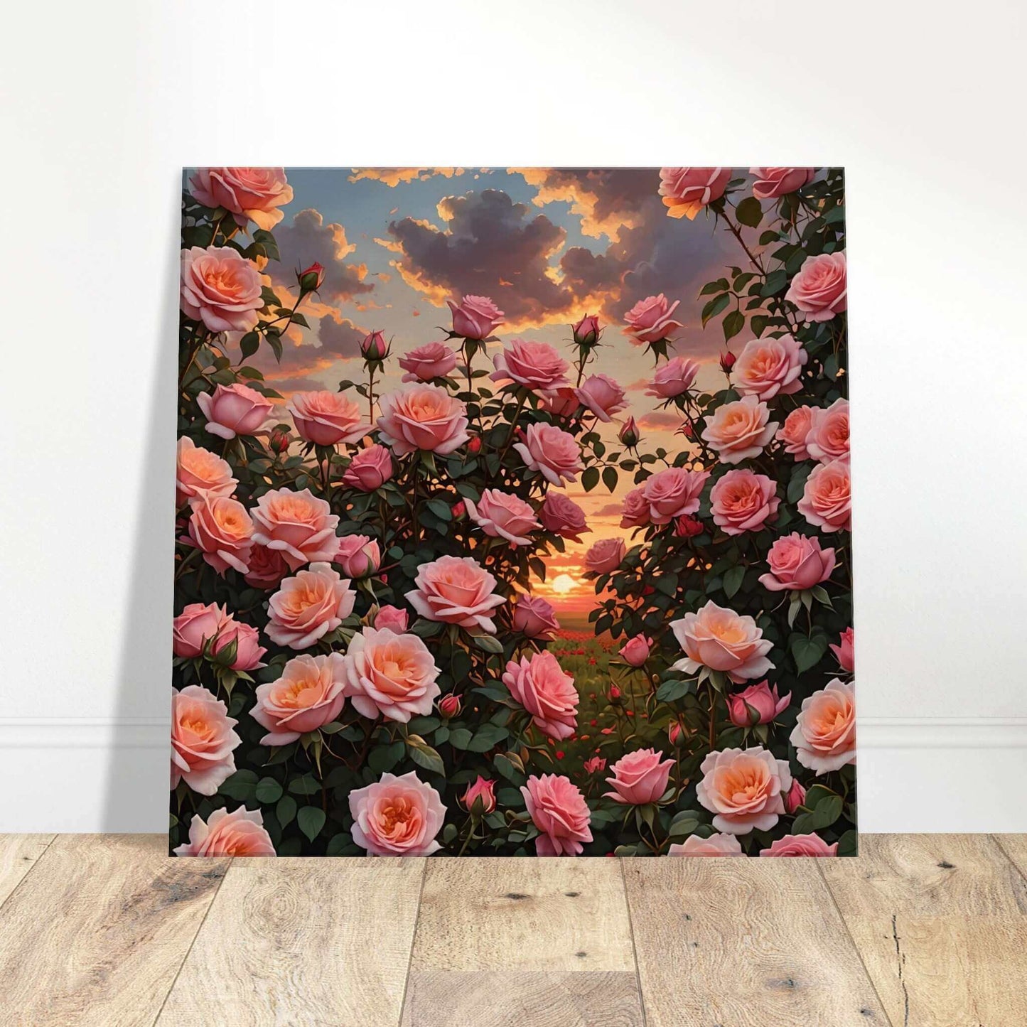 "Ethereal Blooms of peach: Sunset Serenade" Canvas art