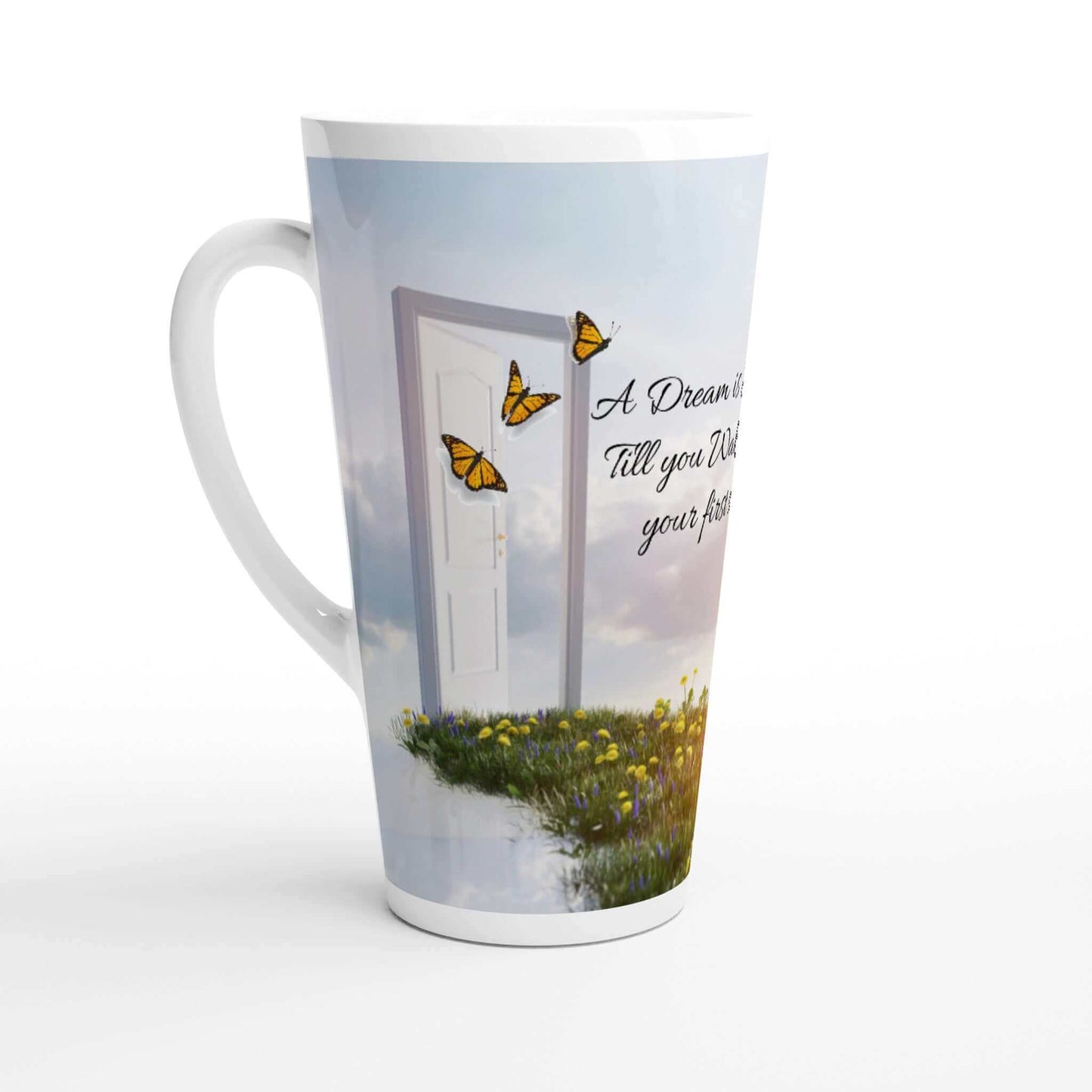 Dream walker White Latte 17oz Ceramic Mug. Don't stand in your way