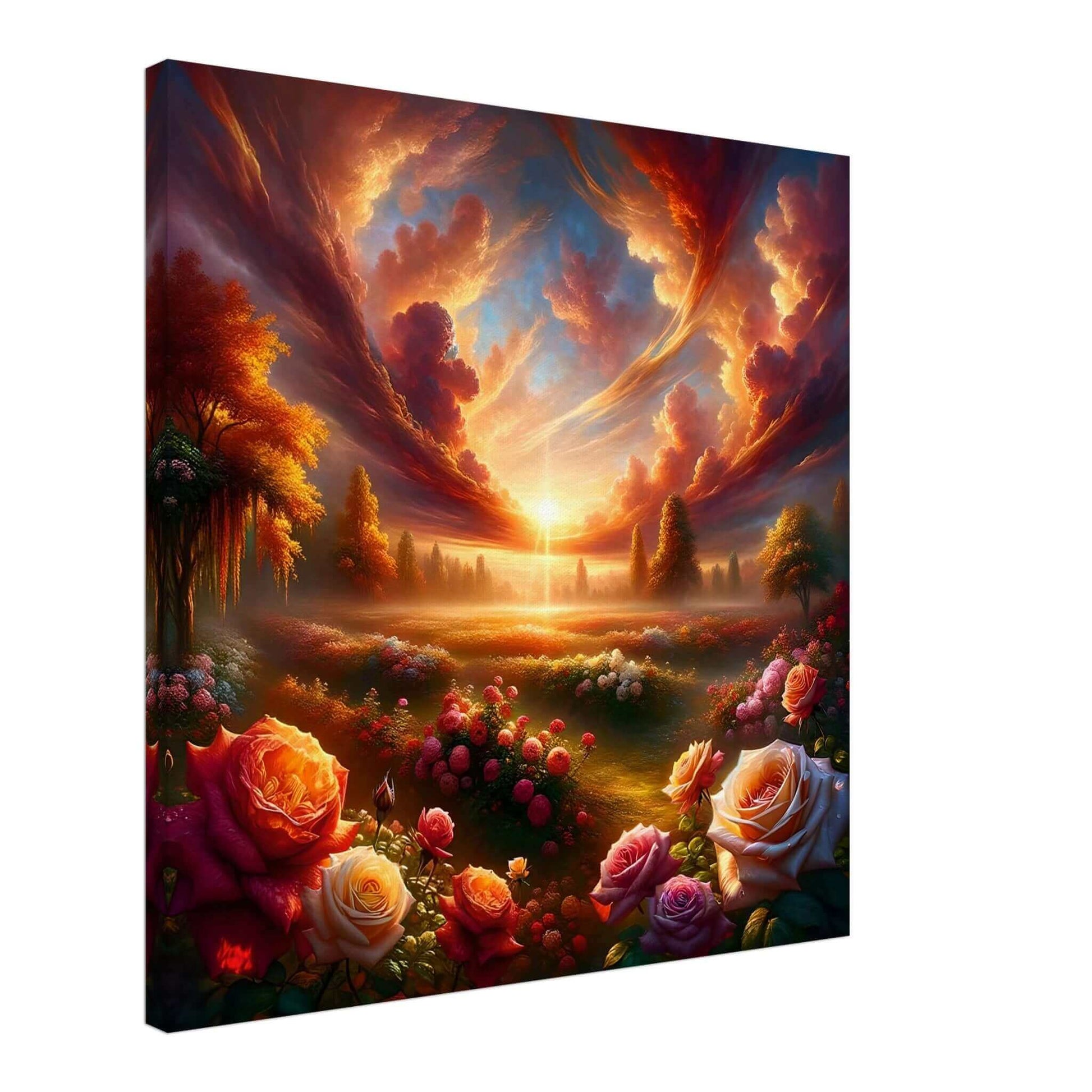 Celestial Rose Harmony: Roses in a golden moment that time held its breath canvas