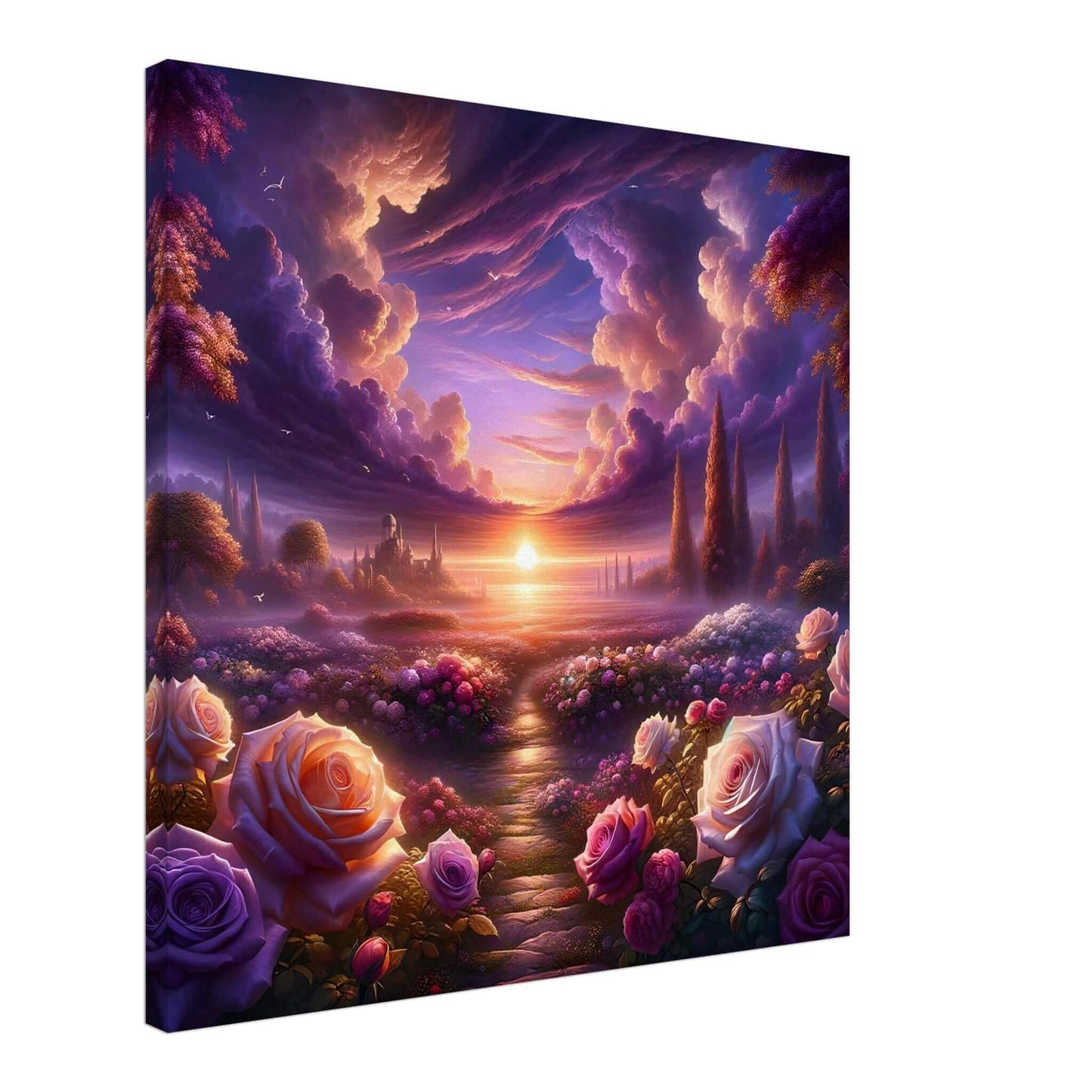 Celestial Rose Harmony: A Path Parallel to Eden and the primal garden Canvas