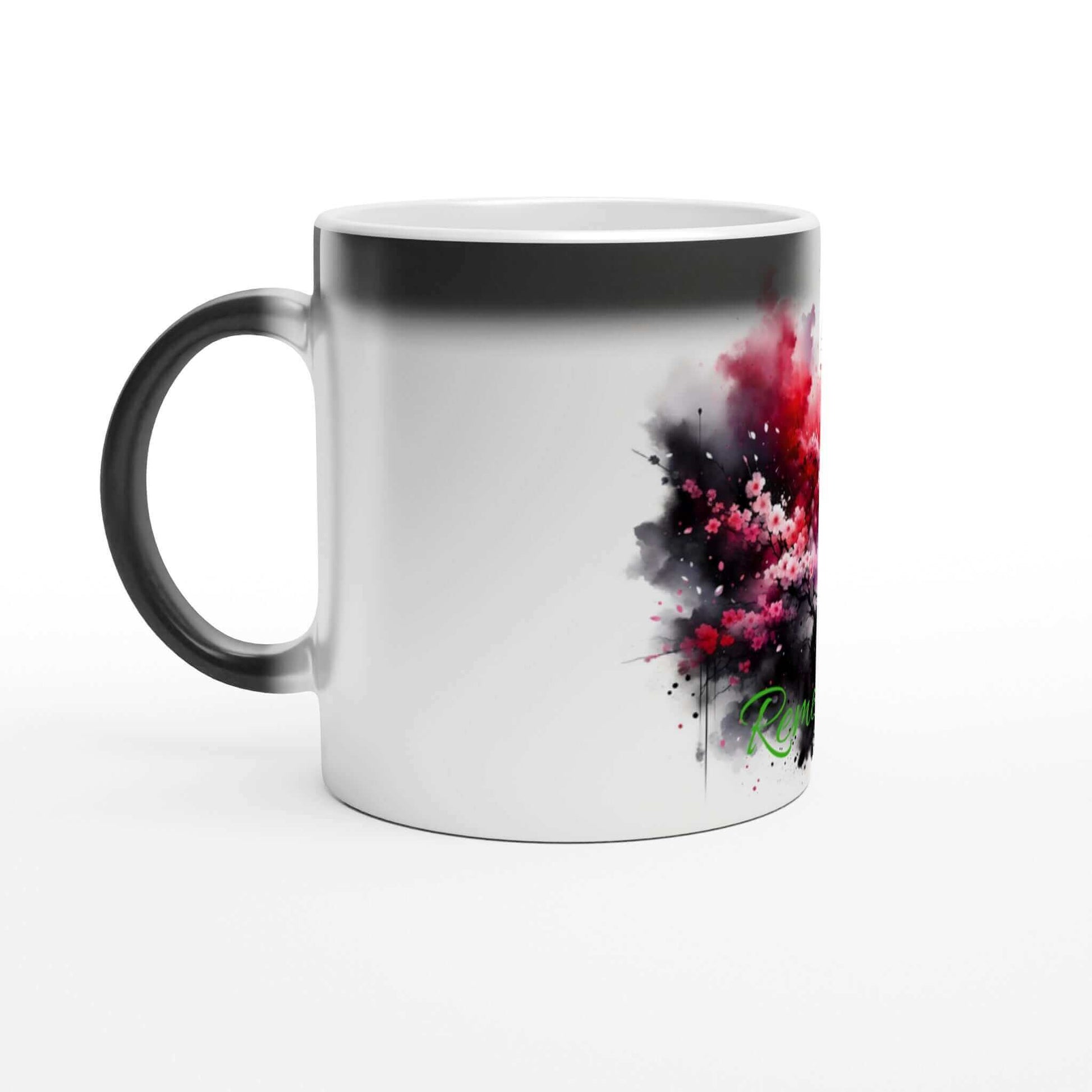 Petal Blossom Cascade: Moments in a Cup Collection magic 11oz Ceramic Mug side view