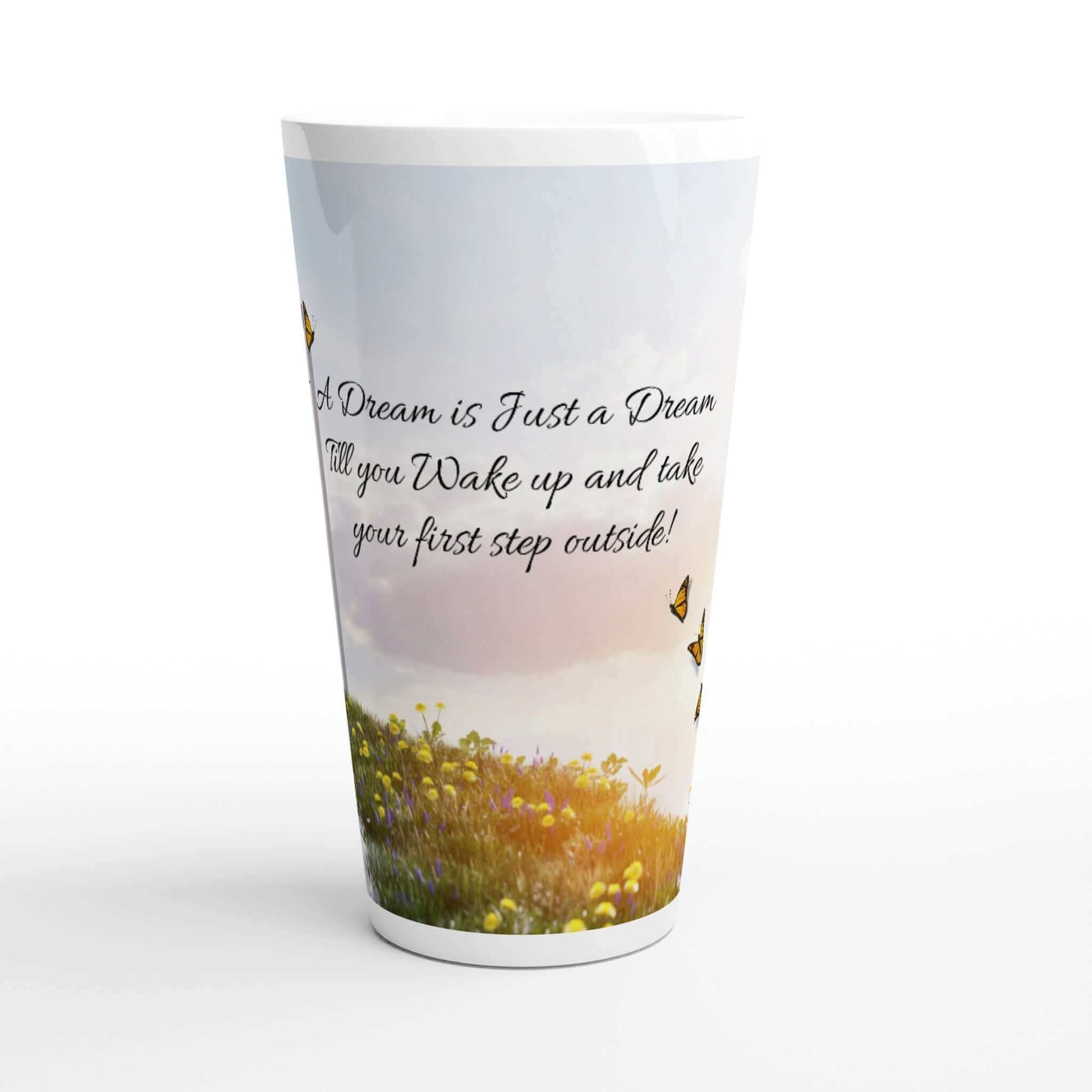 Dream walker White Latte 17oz Ceramic Mug. Don't stand in your way