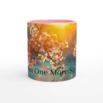 Daydream in cherry petals White 11oz Ceramic Mug with Color Inside