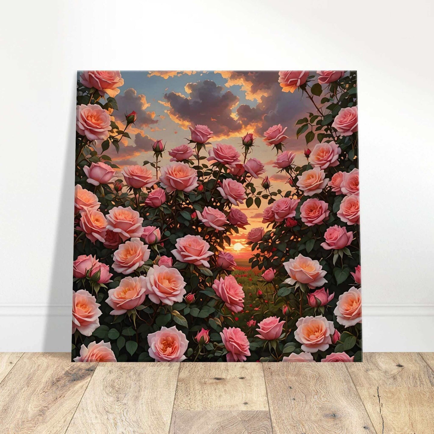 "Ethereal Blooms of peach: Sunset Serenade" Canvas art