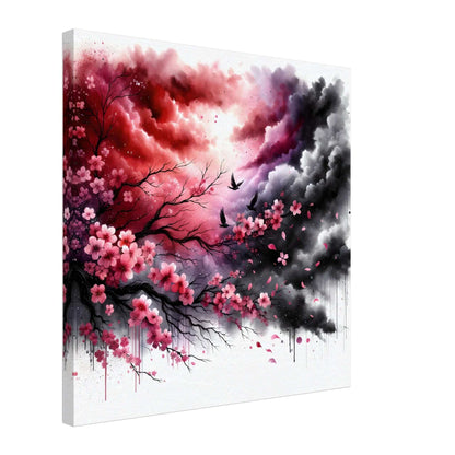 Cherry Dreams on Raven's Wings Canvas