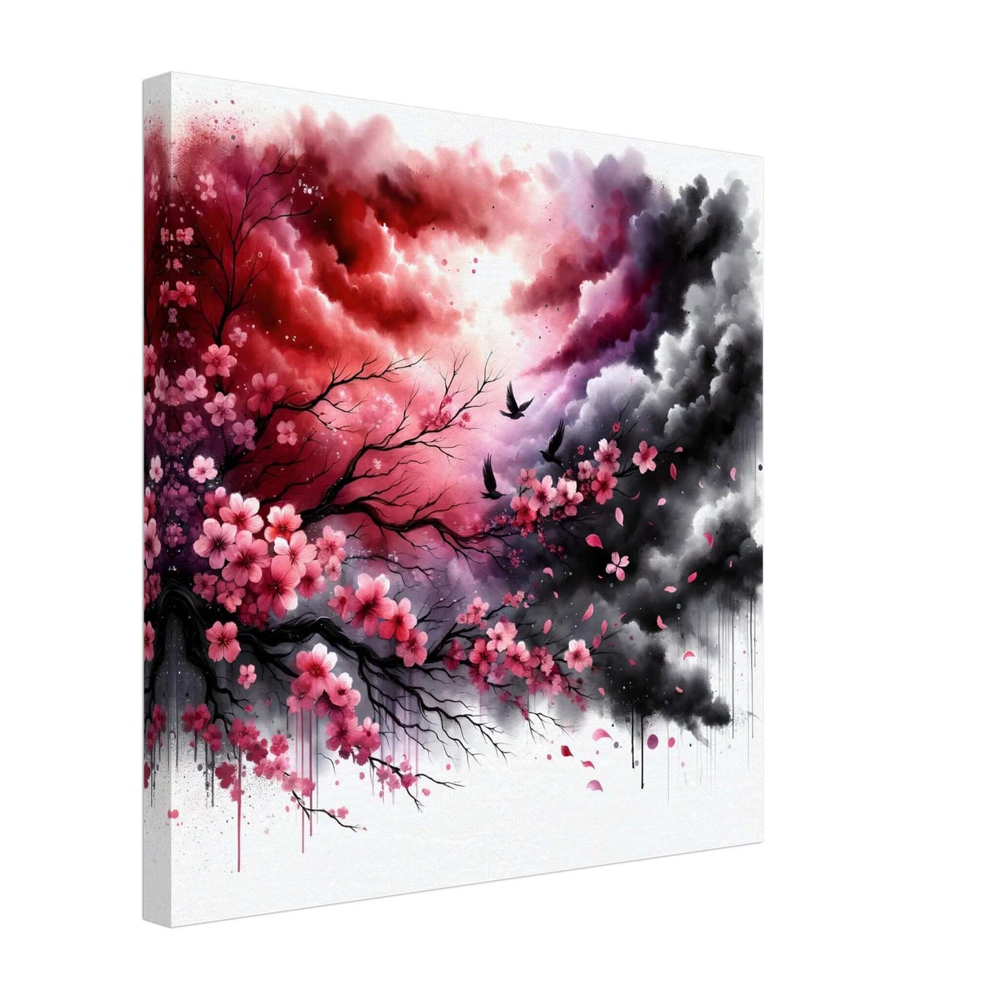 Cherry Dreams on Raven's Wings Canvas